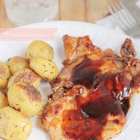 Chuletas glaseadas con miel