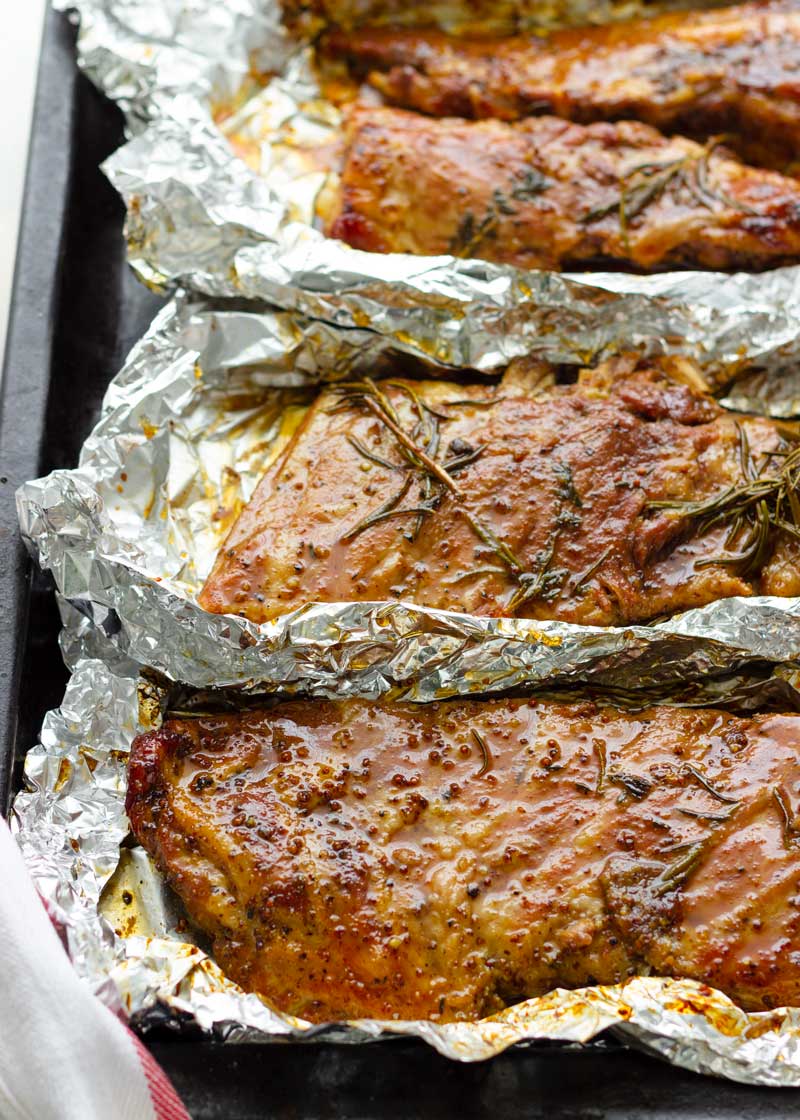 como hacer costillas al horno con miel