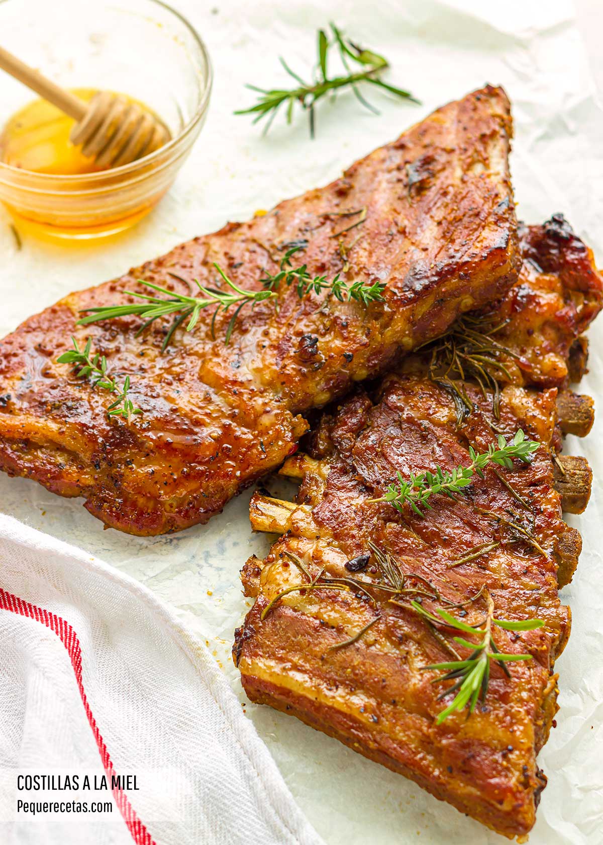 costillas de cerdo glaseadas con miel