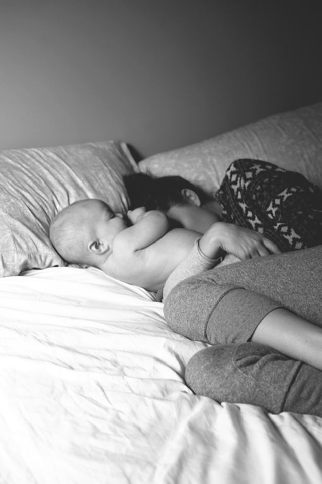 The Daybook : mom and baby in bed - So cute