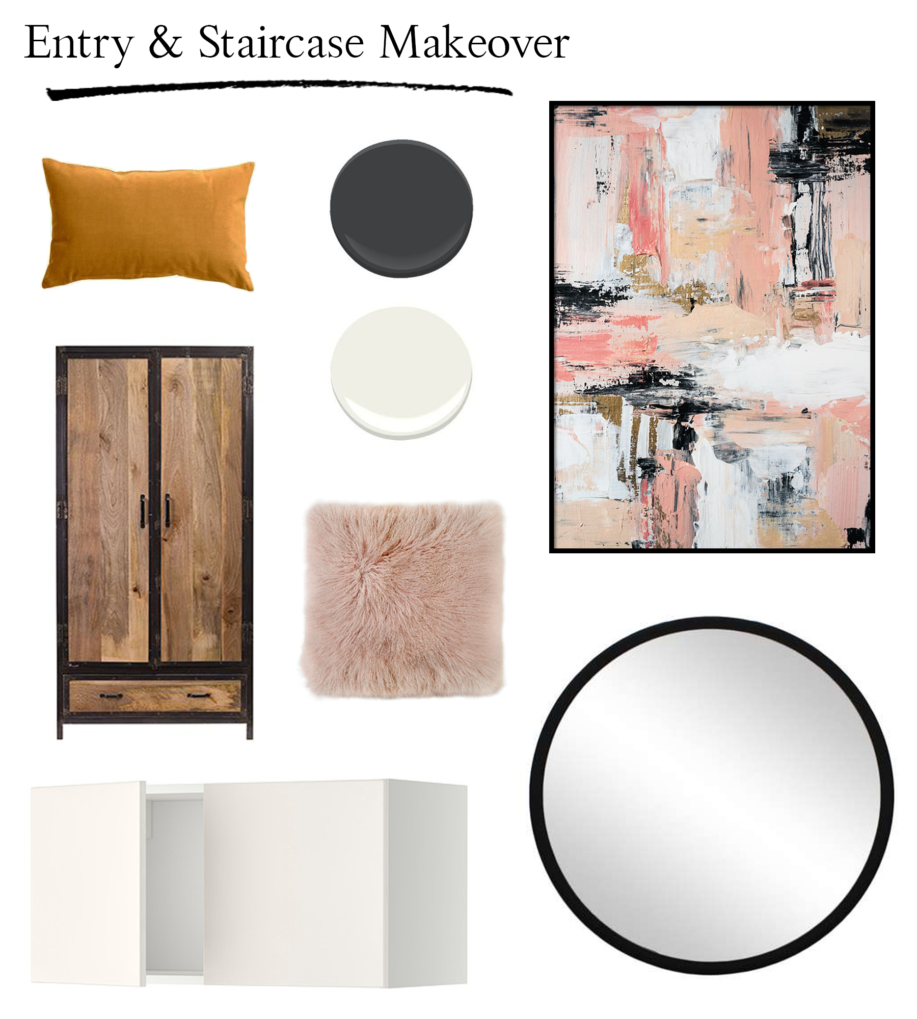 Preciously Me blog : Entry and Staircase Makeover inspiration board - The plan