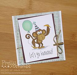 Birthday Monkey Digital Stamps