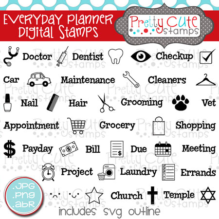 Everyday Planner Digital Stamps