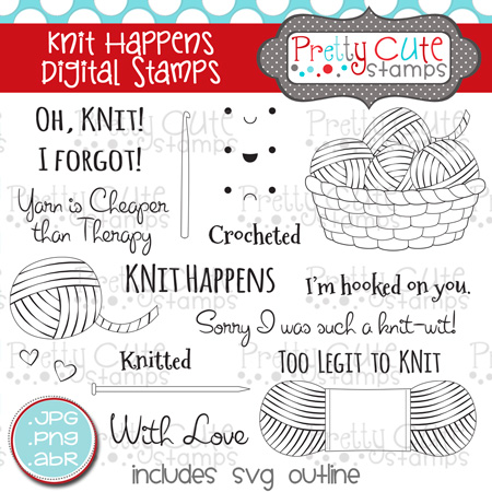 Knit Happens Digital Stamps