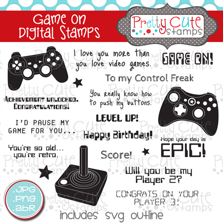 Game On Digital Stamps