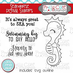 Seahorse Digital Stamps