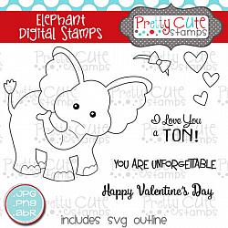 Elephant Digital Stamps