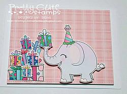 Birthday Elephant Digital Stamps