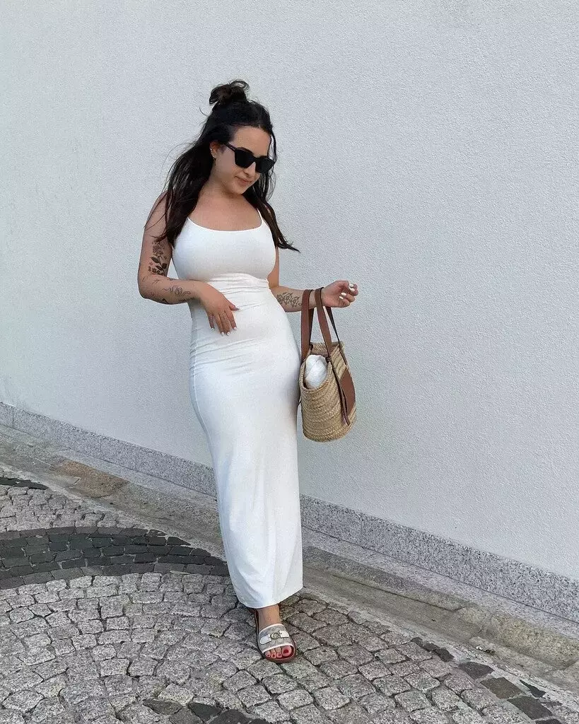 summer all white outfits for women