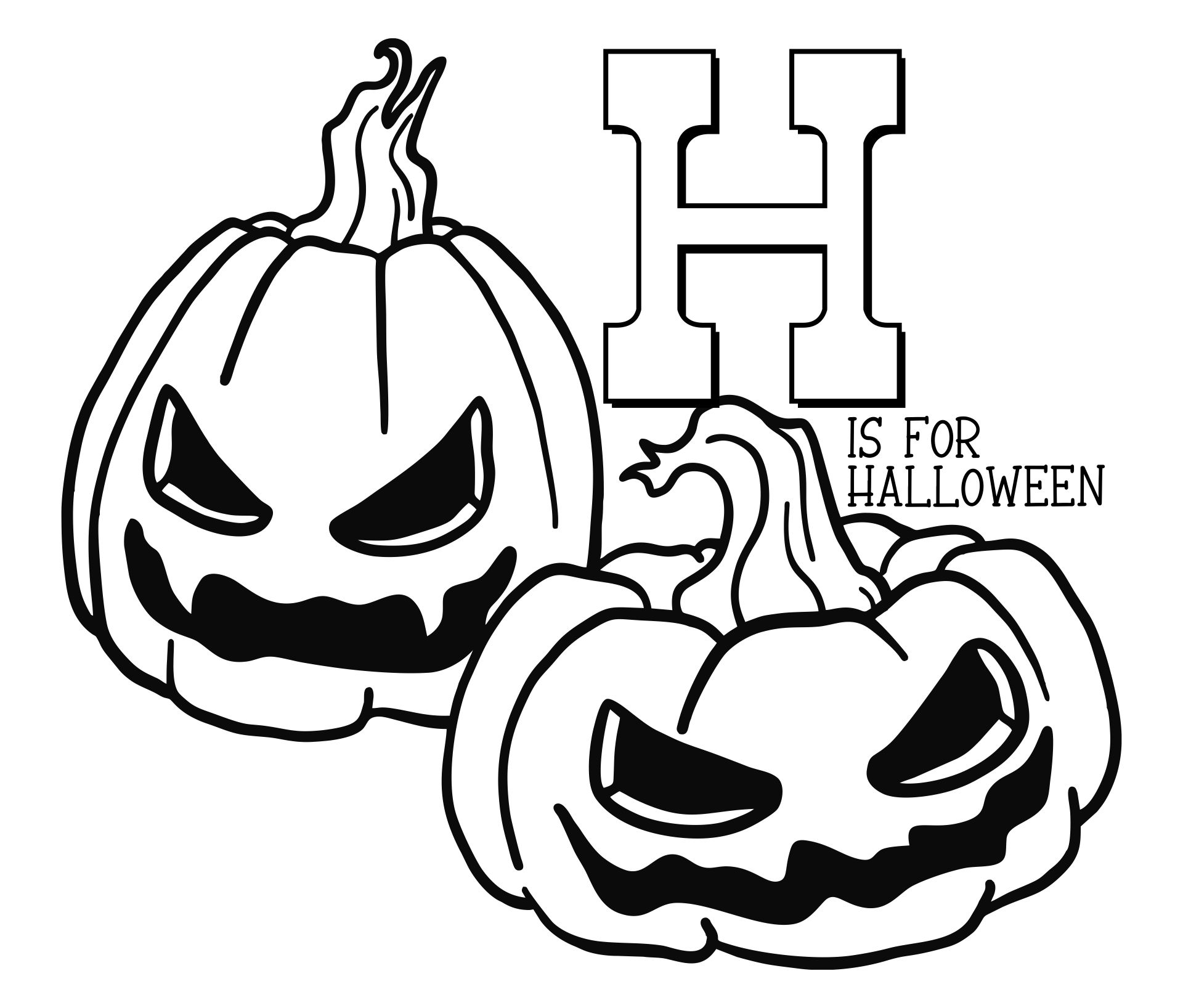 Letter H Is For Halloween Coloring Page