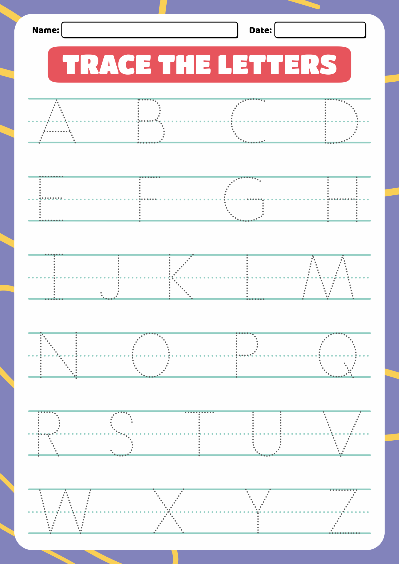 Capital Letter Tracing Worksheet