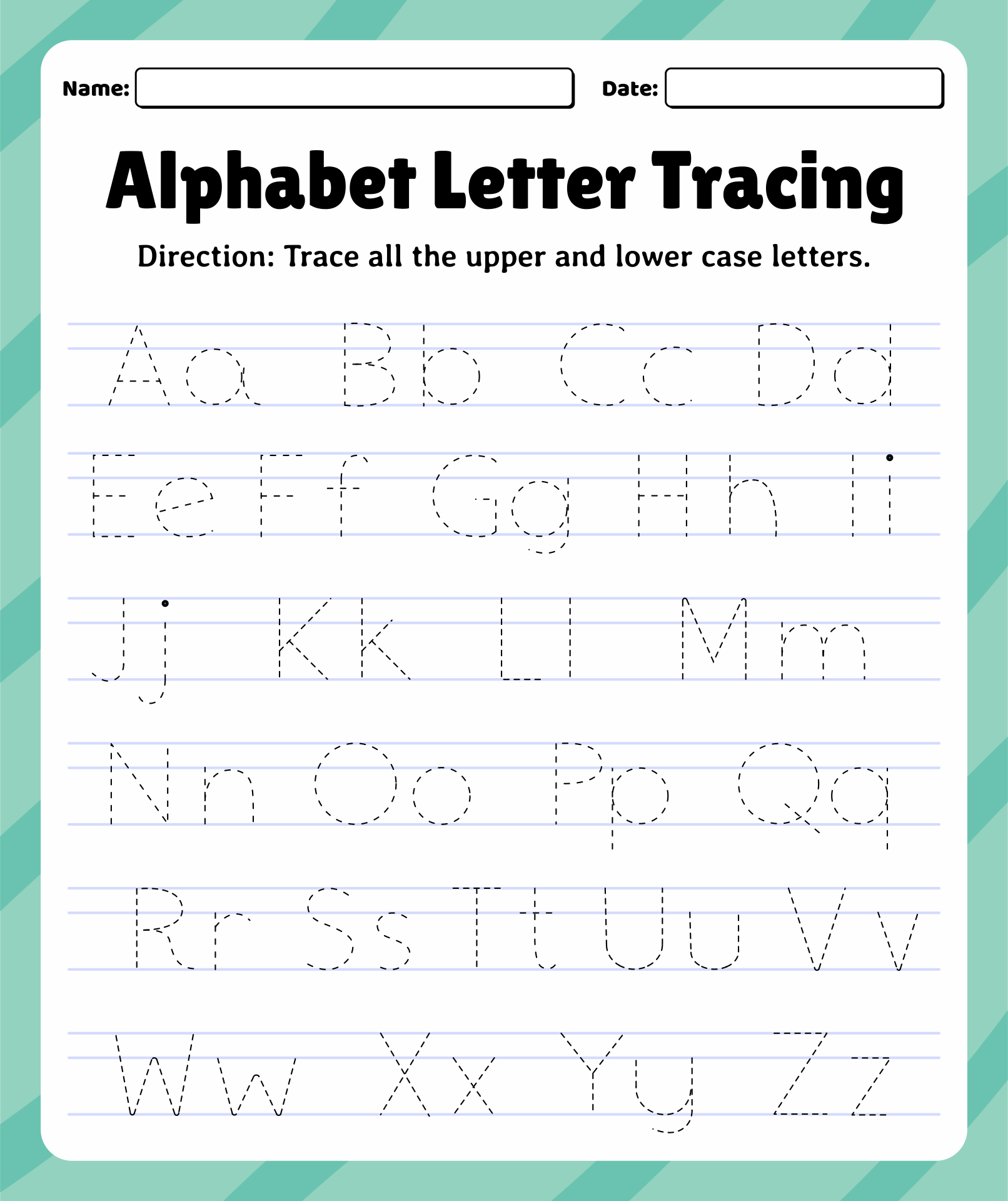 Tracing Letters Worksheets Printable