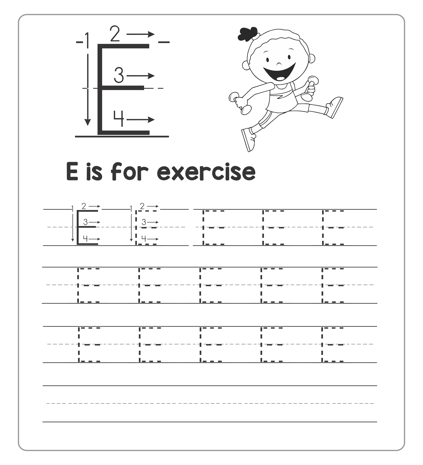 Letter E Worksheets