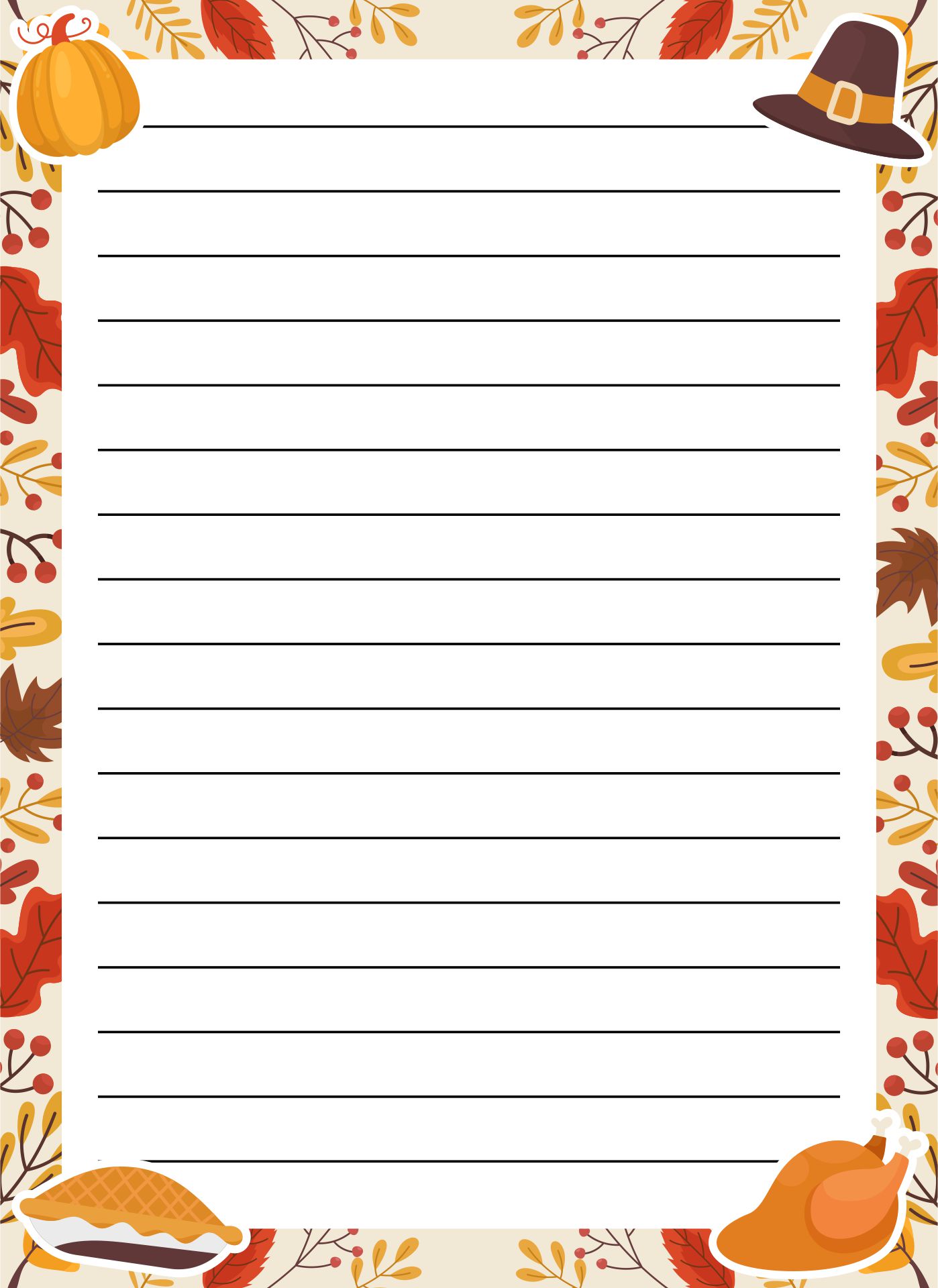  Printable Thanksgiving Letter Head