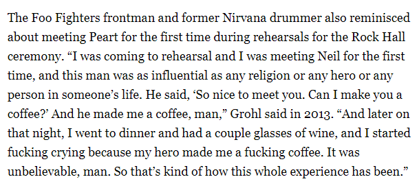 Grohl on Peart