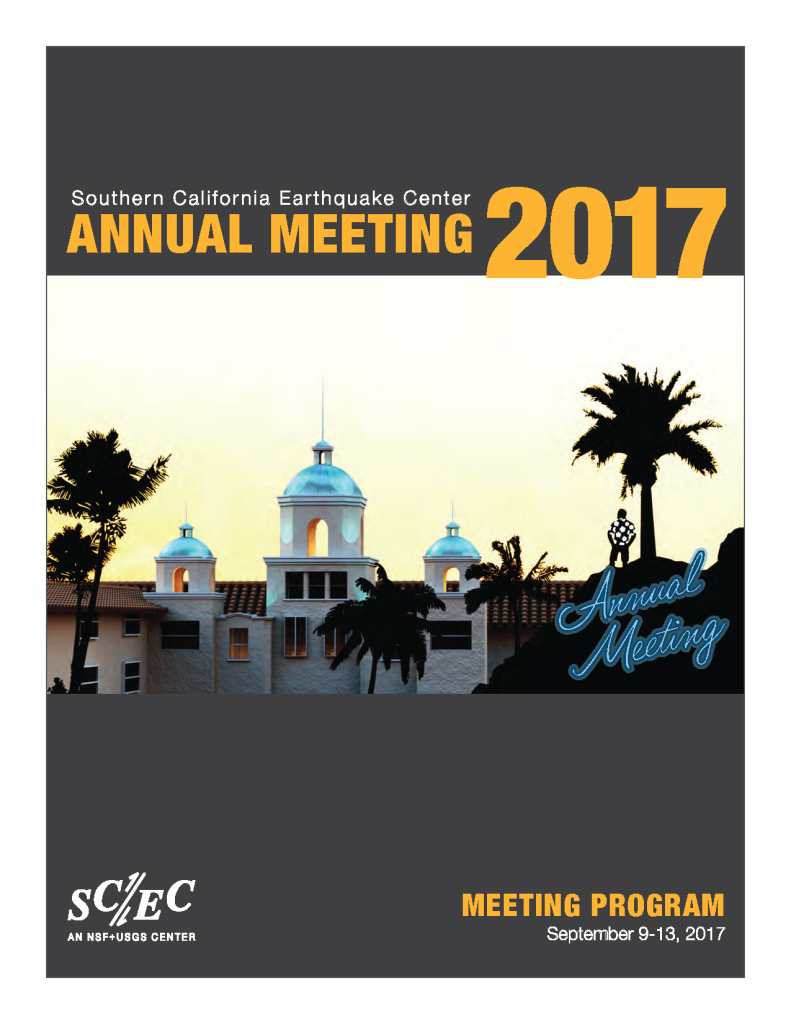 Cover of the SCEC2017 print program. The meeting took place at the Hilton Hotel in Palm Springs, California in September 2017.