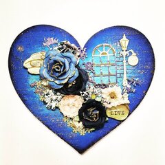 Georgia Blues Mixed Media Altered Heart