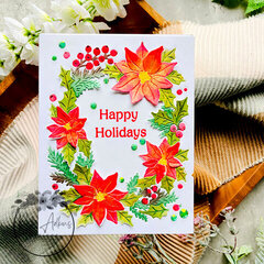 Happy Holiday Poinsettia Window Card