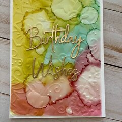 Birthday Wishes on Vellum with Alcohol Inks