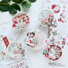 Christmas gift tags with Merry & Joy collection and Chippies by Anna Komenda