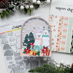 Snow globe shaker card with bears