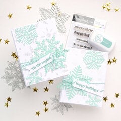 Winter cards with stencils and dies