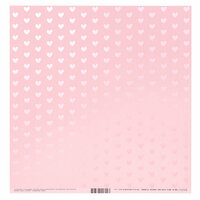 Bazzill Basics - 12 x 12 Cardstock - Trends - Heart Foil Accents - Cotton Candy