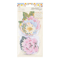 Crate Paper - Moonlight Magic Collection - Ephemera - Florals with Gold Foil Accents