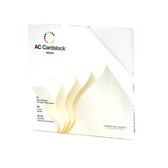 American Crafts - 12 x 12 Cardstock Pack - 60 Sheets - White