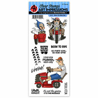 Art Impressions - Work and Play Collection - Clear Photopolymer Stamps - Born To Ride