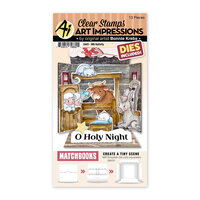 Art Impressions - Matchbook Collection - Christmas - Die and Clear Photopolymer Stamp Set - Nativity