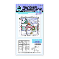 Art Impressions - Windows to the World Collection - Die and Clear Photopolymer Stamp Set - Shadow Box Series - Snowy