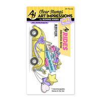 Art Impressions - Rides Collection - Die and Clear Photopolymer Stamp Set - Birthday Buggy