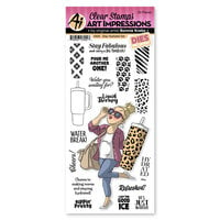 Art Impressions - Laugh Lines Collection - Die And Clear Photopolymer Stamp Set - Stay Hydrated