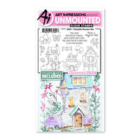 Art Impressions - Watercolor Journals Collection - Die And Clear Photopolymer Stamp Set - Fairytale Houses