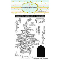 Colorado Craft Company - Clear Photopolymer Stamps - Christmas Tree Cat