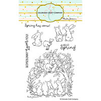 Colorado Craft Company - Clear Photopolymer Stamps - Bunnies and Robin