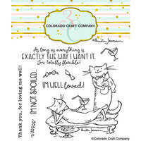 Colorado Craft Company - Furry Friends Collection - Clear Photopolymer Stamps - Spoiled Cats