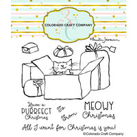 Colorado Craft Company - Christmas - Clear Photopolymer Stamps - Meowy Christmas