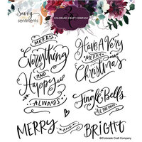 Colorado Craft Company - Savvy Sentiments Collection - Clear Photopolymer Stamps - Merry Everything Sentiments