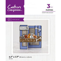 Crafter's Companion - Clear Photopolymer Stamp And Die Set - Puppies