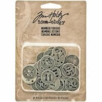 Idea-ology - Tim Holtz - Christmas - Number Tokens