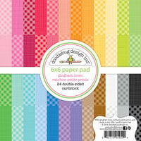 Doodlebug Design - 6 x 6 Paper Pad - Gingham and Linen - Petite Print Assortment