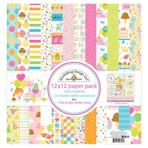 Doodlebug Design - Hey Cupcake Collection - 12 x 12 Paper Pack