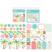 Doodlebug Design - Seaside Summer Collection - Odds and Ends - Die Cut Cardstock Pieces - Bits and Pieces