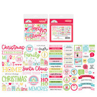 Doodlebug Design - Candy Cane Lane Collection - Christmas - Chit Chat - Die Cut Cardstock Pieces