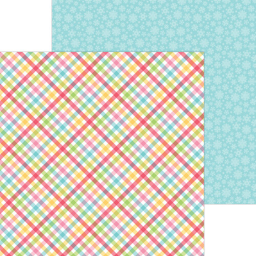 Doodlebug Design - Candy Cane Lane Collection - 12 x 12 Double Sided Paper - Plaid It's Christmas