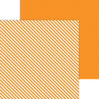 Doodlebug Design - Monochromatic Collection - 12 x 12 Double Sided Paper - Mandarin Candy Stripe