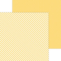 Doodlebug Design - Monochromatic Collection - 12 x 12 Double Sided Paper - Bumblebee Candy Stripe