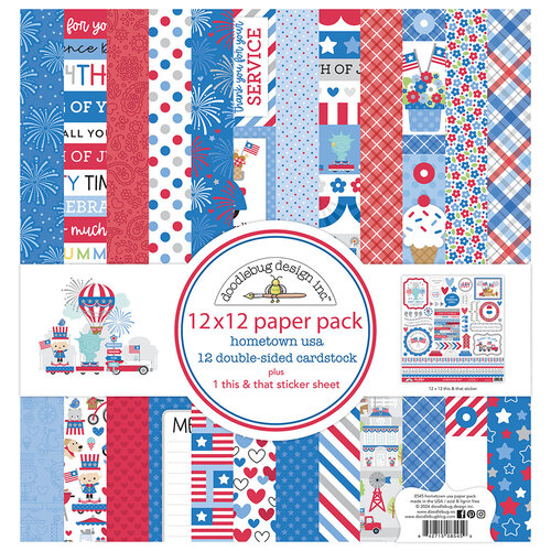 Doodlebug Design - Hometown USA Collection - 12 x 12 Paper Pack